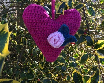 Crochet Heart Hanging Decoration