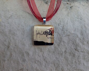 Broadway Musical Jekyll and Hyde Glass Pendant and Ribbon Necklace