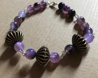 Purple Marble Beaded Bracelet