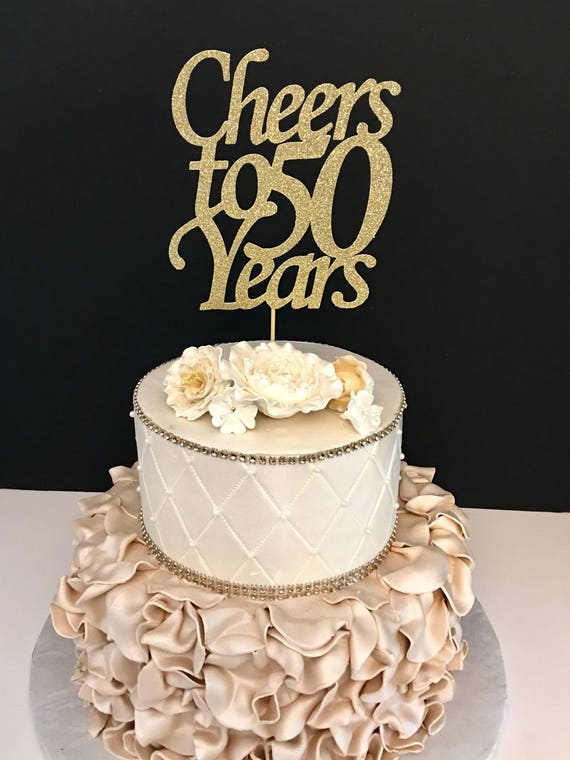 Any Number Cheers to 50 Years cake topper Cheer Cake Topper