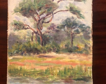 Charleston painting of tree blowing in the wind by Charleston Renaissance artist Minnie Mikell