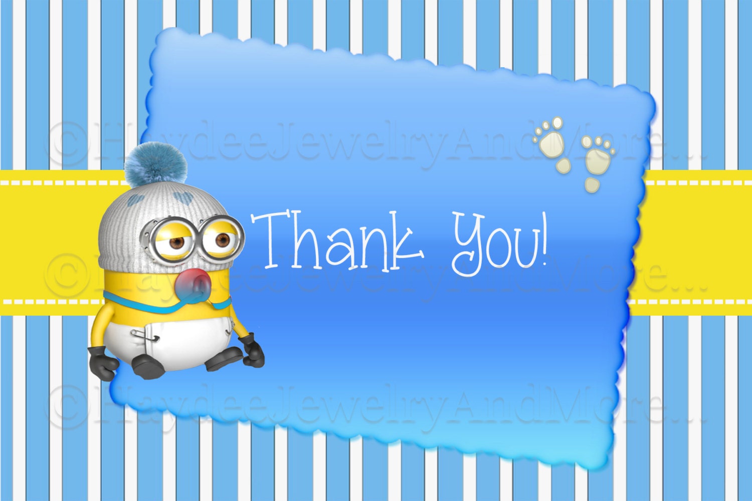 minion thank you cards 4x6 flat or folded style 4x6 size free