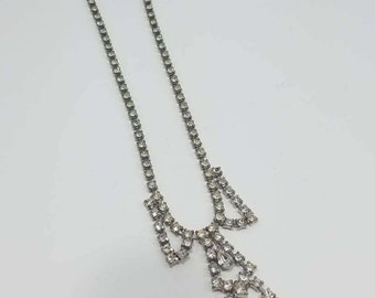 Beautiful Art Deco Rhinestone Necklace with Extender