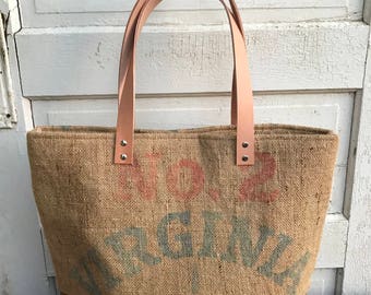 Burlap Peanut Sack Tote