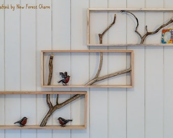 Box Shelf Wall Art reclaimed wood Shelf Tree branch Unique Home Decor Pallet Wallart