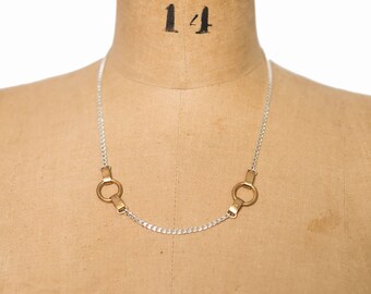 Aaliyah Mixed Metal Silver and Brass Necklace