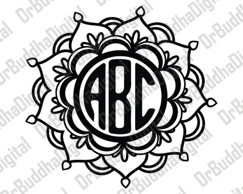 Download Sale Mandala Monogram Frame SVG Collection Mandala Monogram