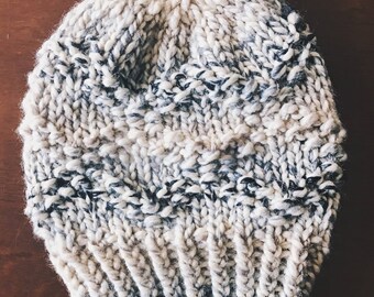 Chunky Knit Beanie, Slouchy Knit Hat | ETTA | Knit Hat
