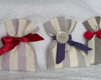 Handmade favor bags in 3 different models