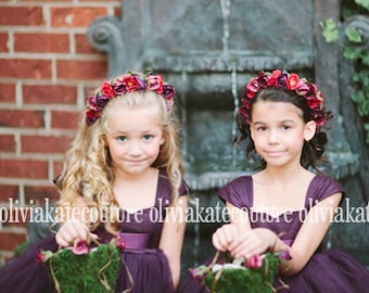 Plum Flower Girl Dress 6 7 8