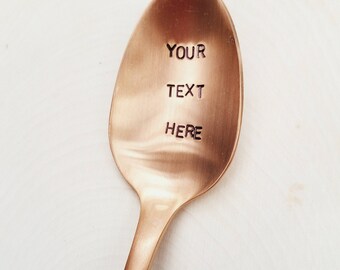 Custom stamped spoon, personalized spoon, custom gift, Rose gold spoon personalized,Limited edition wedding,birthday, housewarming, keepsake
