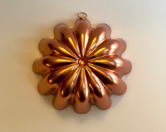 Vintage Copper Jello Mold, Kitchen Wall Decor