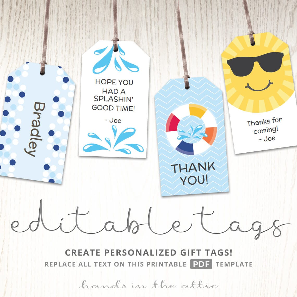 Editable gift tags gift tag template favor tags pool party