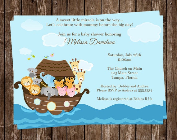 Noahs Ark Baby Shower Invitations 1