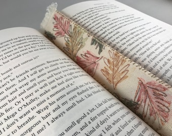 Stamped Fabric Bookmark (Leaves)