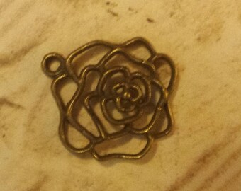 Destash: Four Bronze-Tone Rose Charms