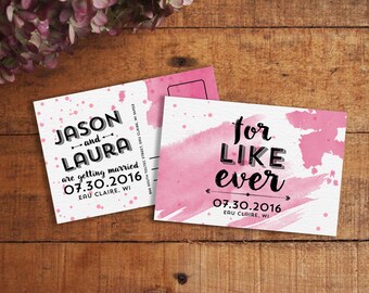 Save the Date Postcard, Watercolor Save the Date, Funny Save the Date, For Like Ever, Modern Save the Date, Printable Save the Date