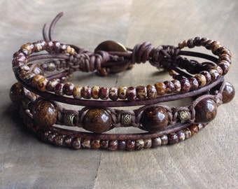 Bohemian bracelet earthy bracelet hippie bracelet womens jewelry boho chic bracelet gift for her boho bracelet gemstone bracelet rustic