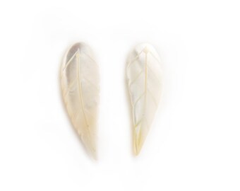 Pair of Mother of Pearl Leaf Beads