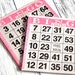 Pink Bingo Cards. Bingo Cards. Paper Bingo. Valentine Cards. Journal Supplies. Junk Journal Paper. Planner Supplies. Vintage Valentine.