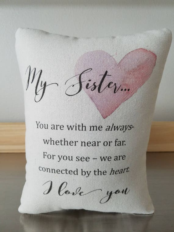 Sister gift pillow quote throw pillow gift for sister cotton