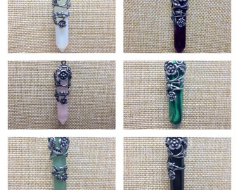 Crystal Point necklace Gemstone Pendant Amethyst Healing Crystals Stones Necklace Purple Stone Jewelry Amethyst Point Gemstone Healing