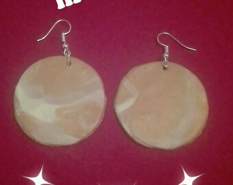 Earring marbled polymer clay