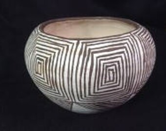 Native American Vintage Mini Acoma Pottery, Ca 1960's, #1230