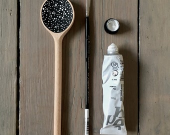 Universe 1 - Hand Painted Wooden Spoon - Original Astronomy Art, Stars - by Natasha Newton