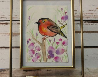 watercolor bird - original painting