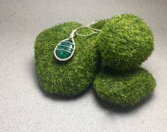 Emerald Green Beryl Wire Wrapped Pendant
