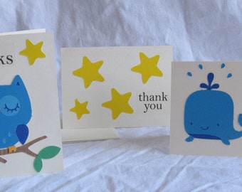 Handmade Thank you Cards - set of 3