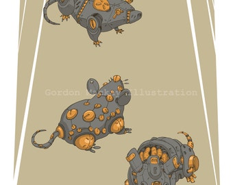 Robot Mice Illustration Print