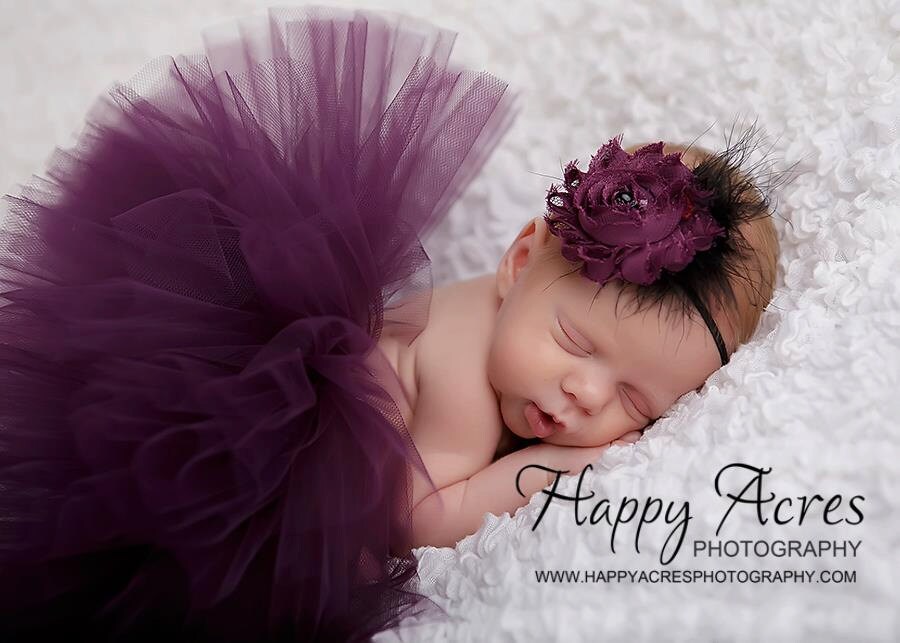 Plum princess newborn tutu baby tutu with vintage headband newborn photography prop plum tutu purple tutu Plum princess newborn tutu baby tutu with vintage headband newborn photography prop plum tutu purple tutu