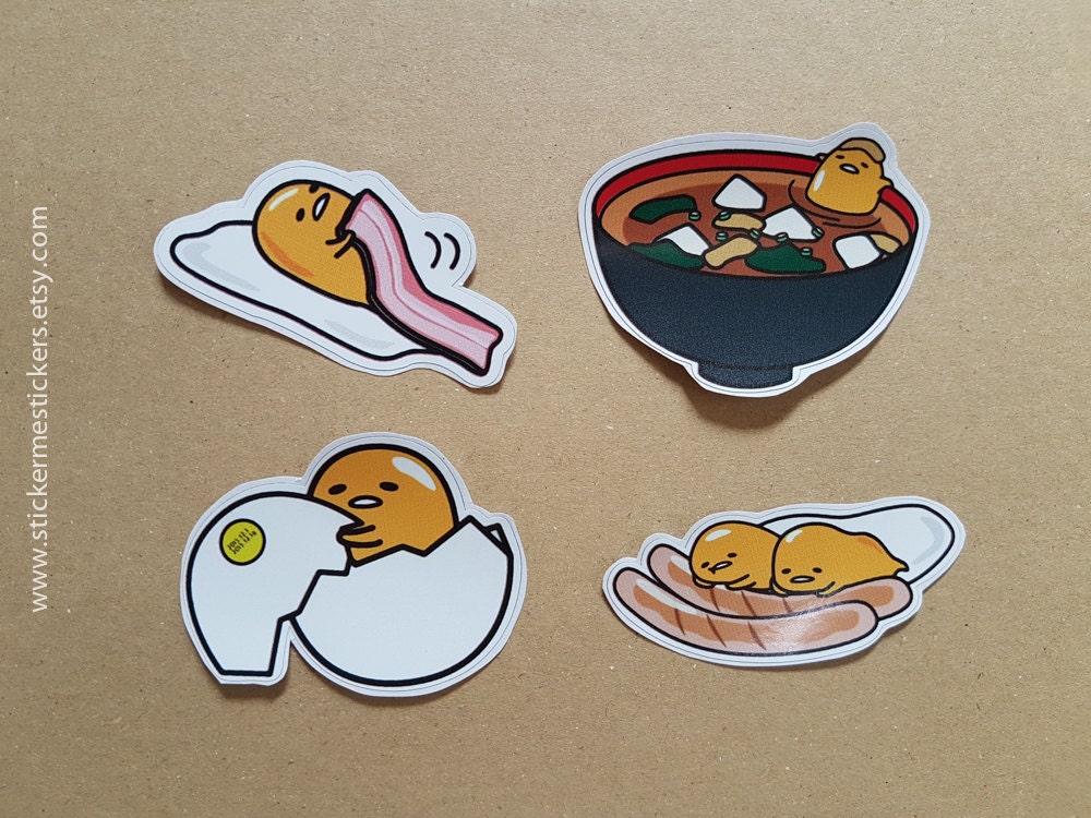 GUDETAMA Large Vinyl stickers, Gudetama stickers, Japanese Egg sticker