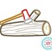 Log and Axe Machine Embroidery Applique Design
