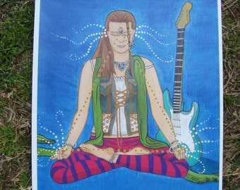 ART PRINT / Sound &Vision / Guitar / David Bowie / Third Eye Meditate / Painting Paper Print
