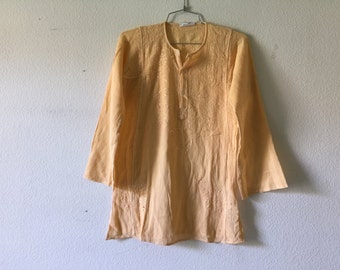 Vintage Blouse - 70s Cotton Gauze Indian