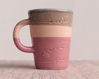 Ceramic mug, coffee cup, handmade, modern ceramic, pink mug, stoneware, coffee mug, teacup, tasses