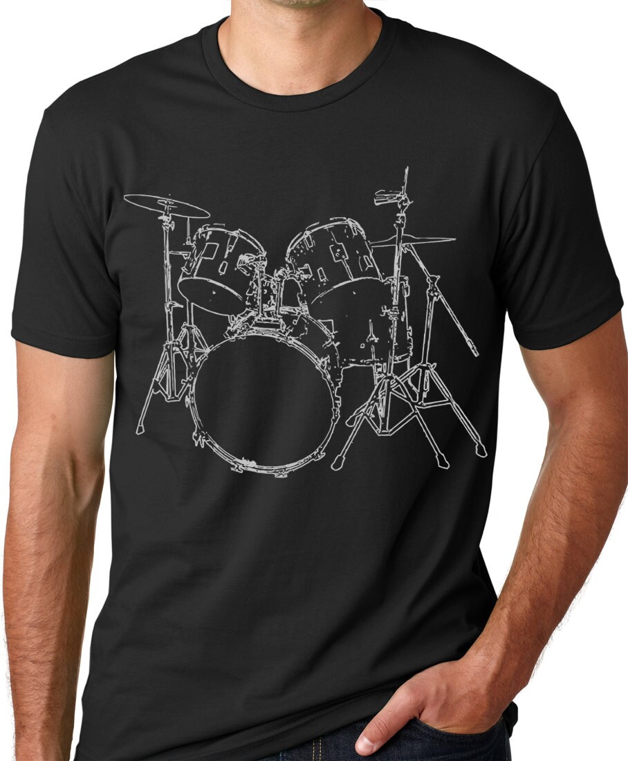 Drums T shirt cool Musician Tshirt screenprinted DRUMER Tee
