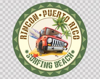 Decal Sticker Rincon Puerto Rico Souvenir Memorabilia Surfing Beach 07793