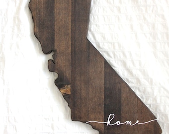 California Sign | California Home Sign | Wood State Sign | Wall Art | CA | Gallery Wall | Gift | 16 in x 12 in