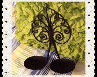 Sconce Wall Vintage Wrought Iron Handmade 2 Pillar Candle Holder Home Decor Country Decor Wall Art Wall Hanging Cottage Chic Decor Victorian