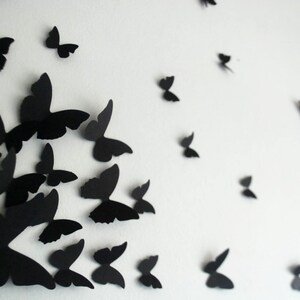 3D Wall Art Black Butterflies Set Of 100 3D Wall Art Black Butterflies Set Of 100
