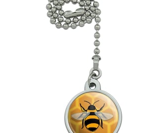 Bee on honeycomb ceiling fan and light pull chain