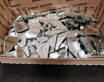 SMALL BOX - Broken Glass Mirror Mosaic Tesserae Pieces - Approx. 2 S.F.