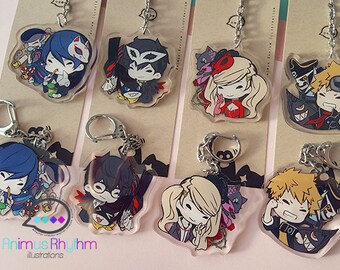 Persona 5 Set 1 Crystal Acrylic Keychain Double Sided 2 inches Joker Ann Ryuji Yusuke