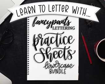 Lettering Practice Worksheets - Instant Download, Learn to Letter, Hand Lettering Practice, Printable, iPad Lettering, Lowercase Alphabet
