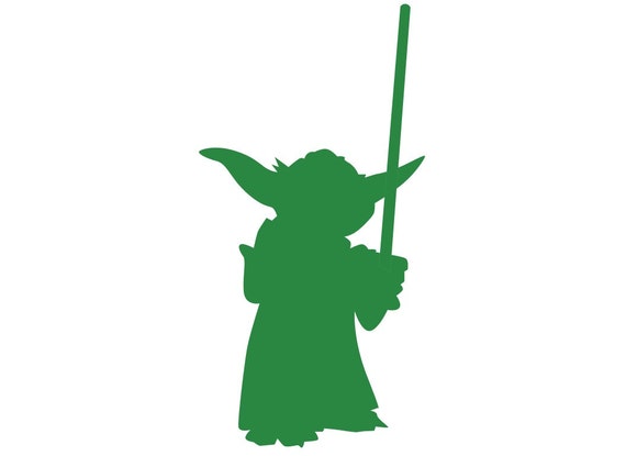 Items similar to Yoda Silhouette Paper Ephemera Cut Out ...