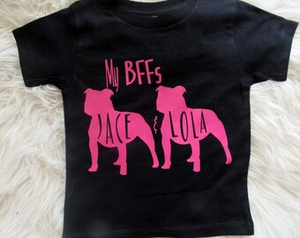 Pit Bull Toddler T-shirt/ My bffs/Custom pit bull shirt